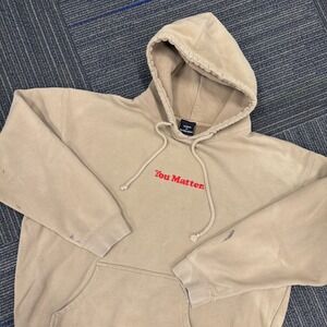 You Matter By Demetrius‎ Harmon Mens XL Hoodie Sweatshirt Cozy Sand Beige